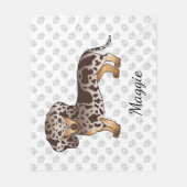 Schokolade & Tan Dapple Kurz Haare Dackel & Name Fleecedecke (Vorderseite)