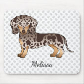 Schokolade & Tan Dapple Kurz Haare Dackel & Name Mousepad (Vorne)