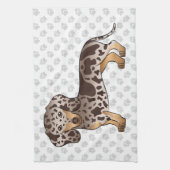 Schokolade & Tan Dapple Kurz Haare Dackel & Paws Geschirrtuch (Vertikal)