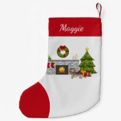 Schokolade & Tan Dapple Long Hair Dackel X-mas Kleiner Weihnachtsstrumpf (Rückseite)