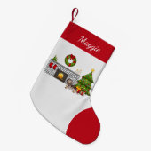 Schokolade & Tan Dapple Long Hair Dackel X-mas Kleiner Weihnachtsstrumpf (Vorderansicht (hängend))