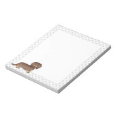 Schokolade & Tan Lange Haare Dackel Hund & Pfoten Notizblock (Rotiert)