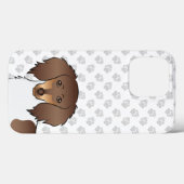 Schokolade & Tan Piebald Long Hair Dackel & Paws Case-Mate iPhone Hülle (Rückseite (Horizontal))