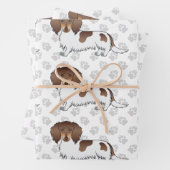 Schokolade & Tan Piebald Long Hair Dackel & Paws Geschenkpapier Set (Beispiel)