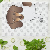 Schokolade & Tan Pied Kurze Dackel Geschirrtuch (Gefaltet)