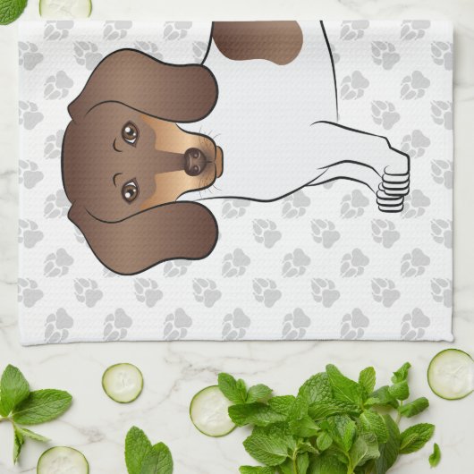 Schokolade & Tan Pied Kurze Dackel Geschirrtuch (Gefaltet)