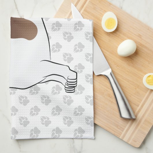 Schokolade & Tan Pied Kurze Dackel Geschirrtuch (Viertel Falte)