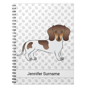 Schokolade & Tan Pied Kurzhaar Dachshund & Text Notizblock