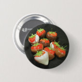 Schokolade tauchte Erdbeeren ein Button (Vorne & Hinten)
