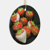 Schokolade tauchte Erdbeeren ein Keramik Ornament (Rechts)