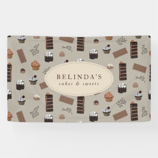 Schokolade Thema Bäckerei Koch Individuelle Name S Banner (Horizontal)