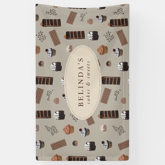 Schokolade Thema Bäckerei Koch Individuelle Name S Banner (Vertikal)