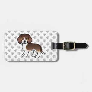 Schokolade Tricolor Beagle Niedlich Cartoon Dog &  Gepäckanhänger