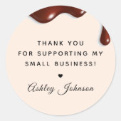 Schokolade Tropfen Chocolatier Bäckerei Vielen Dan Runder Aufkleber (Vorderseite)