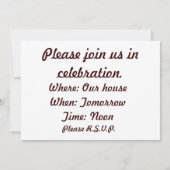 Schokolade Tropfen Set Einladung (Rückseite)