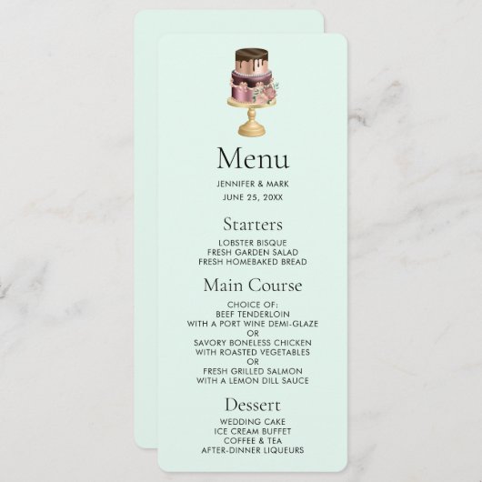 Schokolade Tropfen und Rose Gold Luxus Cake Einladung (Vorne/Hinten)