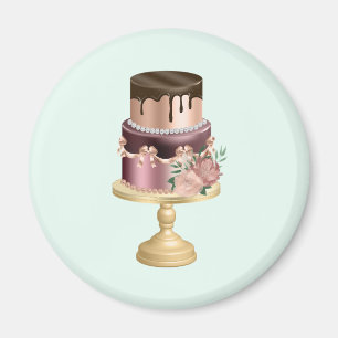 Schokolade Tropfen und Rose Gold Luxus Cake Magnet