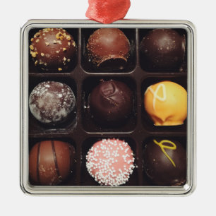 Schokolade Truffles Foto Silbernes Ornament