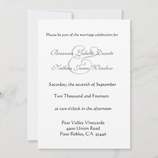 Schokolade u. GoldVintag Einladung (Rückseite)