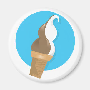 Schokolade u. Vanilla Icesahnekegel Magnet