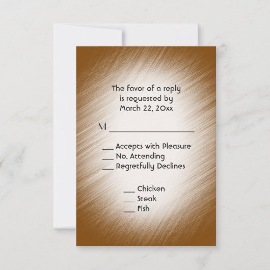 Schokolade UAWG mit Menü RSVP Karte (Vorderseite)