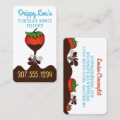 Schokolade überzogene Erdbeerdesserkonfektionen b Visitenkarte (Vorne/Hinten)