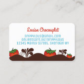 Schokolade überzogene Erdbeerdesserkonfektionen b Visitenkarte (Rückseite)