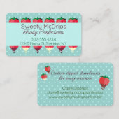 Schokolade überzogene Erdbeerfrüchte Visitenkarte (Vorne/Hinten)