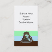 Schokolade und Blue Designer Cake Visitenkarte (Rückseite)