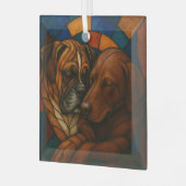 Schokolade und Boxer Labrador "Hartglas" Ornament Aus Glas (Vorderseite links)