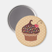 Schokolade und Cherry Cupcake Magnet (Vorderseite/Rückseite)