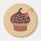 Schokolade und Cherry Cupcake Magnet (Vorne)