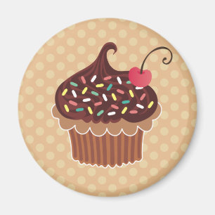 Schokolade und Cherry Cupcake Magnet