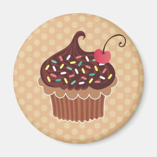 Schokolade und Cherry Cupcake Magnet (Vorne)