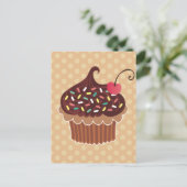 Schokolade und Cherry Cupcake Postkarte (Stehend Vorderseite)