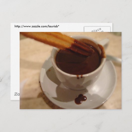 Schokolade und Churros Postkarte (Vorne/Hinten)