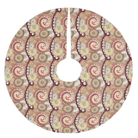 Schokolade und Creme aus Fraktal Polyester Weihnachtsbaumdecke (Vorderseite)