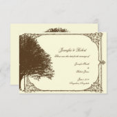 Schokolade und Ecru Filigree Wedding speichern das Save The Date (Vorne/Hinten)