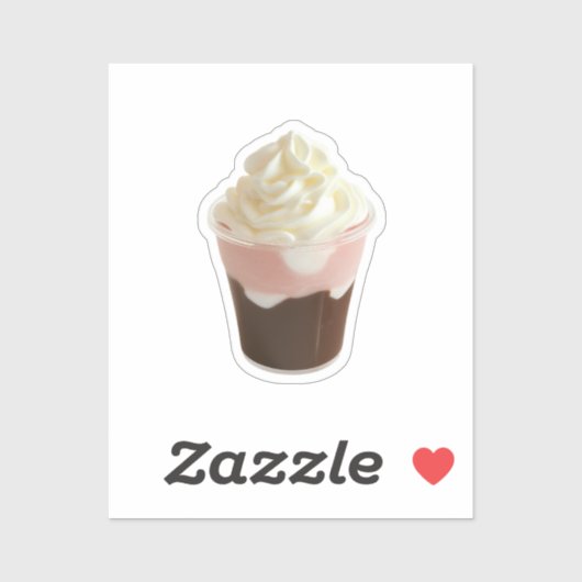 Schokolade- und Erdbeercreme-Cup Aufkleber (Blatt)