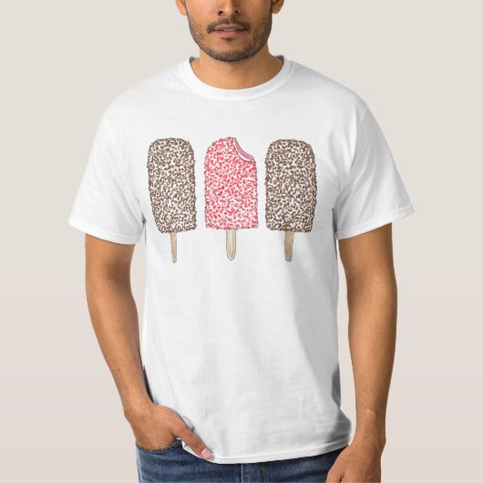 Schokolade und Erdbeere Eclair Popsicles T - Shirt (Vorderseite)