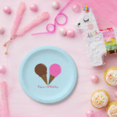 Schokolade und Erdbeere Eis Creme Party Teller (Party)