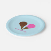 Schokolade und Erdbeere Eis Creme Party Teller (Schrägansicht)