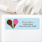 Schokolade- und Erdbeereiscreme-Adressetiketten (Insitu)