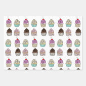 Schokolade und Erdbeeren Cupcakes Glücklich zum Ge Geschenkpapier Set (Vorderseite 2)