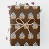 Schokolade und Erdbeeren Cupcakes Glücklich zum Ge Geschenkpapier Set (Beispiel)