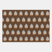 Schokolade und Erdbeeren Cupcakes Glücklich zum Ge Geschenkpapier Set (Vorderseite)