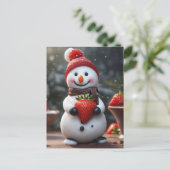 Schokolade und Erdbeerschnee Feiertagspostkarte (Stehend Vorderseite)