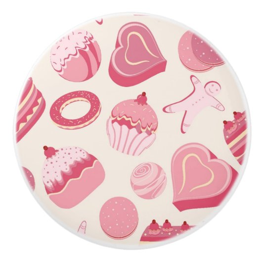 Schokolade und Gebäck Muster 2 Keramikknauf (Vorderseite)