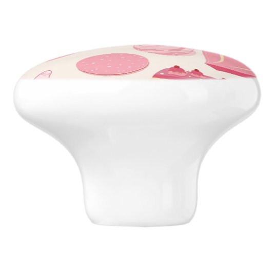 Schokolade und Gebäck Muster 2 Keramikknauf (Seitenansicht)