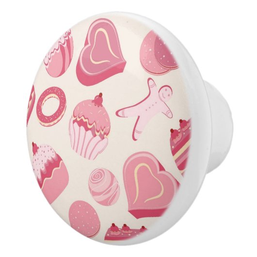 Schokolade und Gebäck Muster 2 Keramikknauf (Rechts)